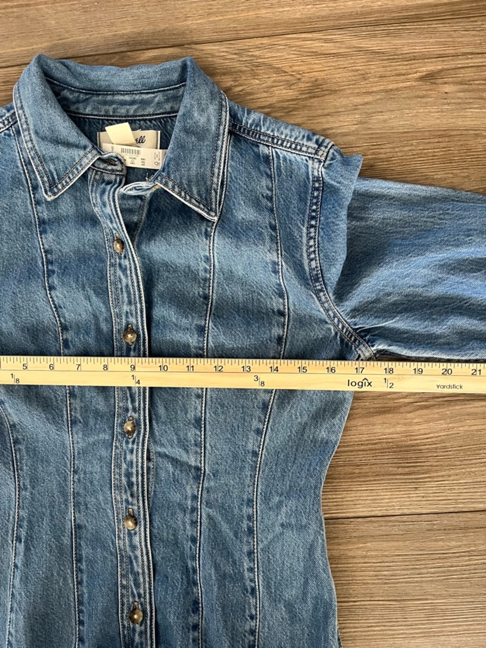 NWT Madewell Seamed Mini Dress in Ramey Wash: Airy Denim Edition Women's 2 - Picture 12 of 14